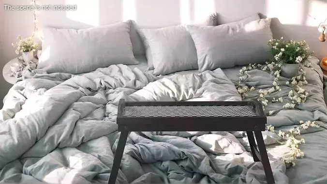 Folding Bed Tray Table 3D model 3