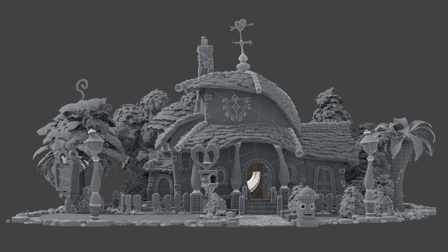 Fantasy Cartoon House 3D model_18