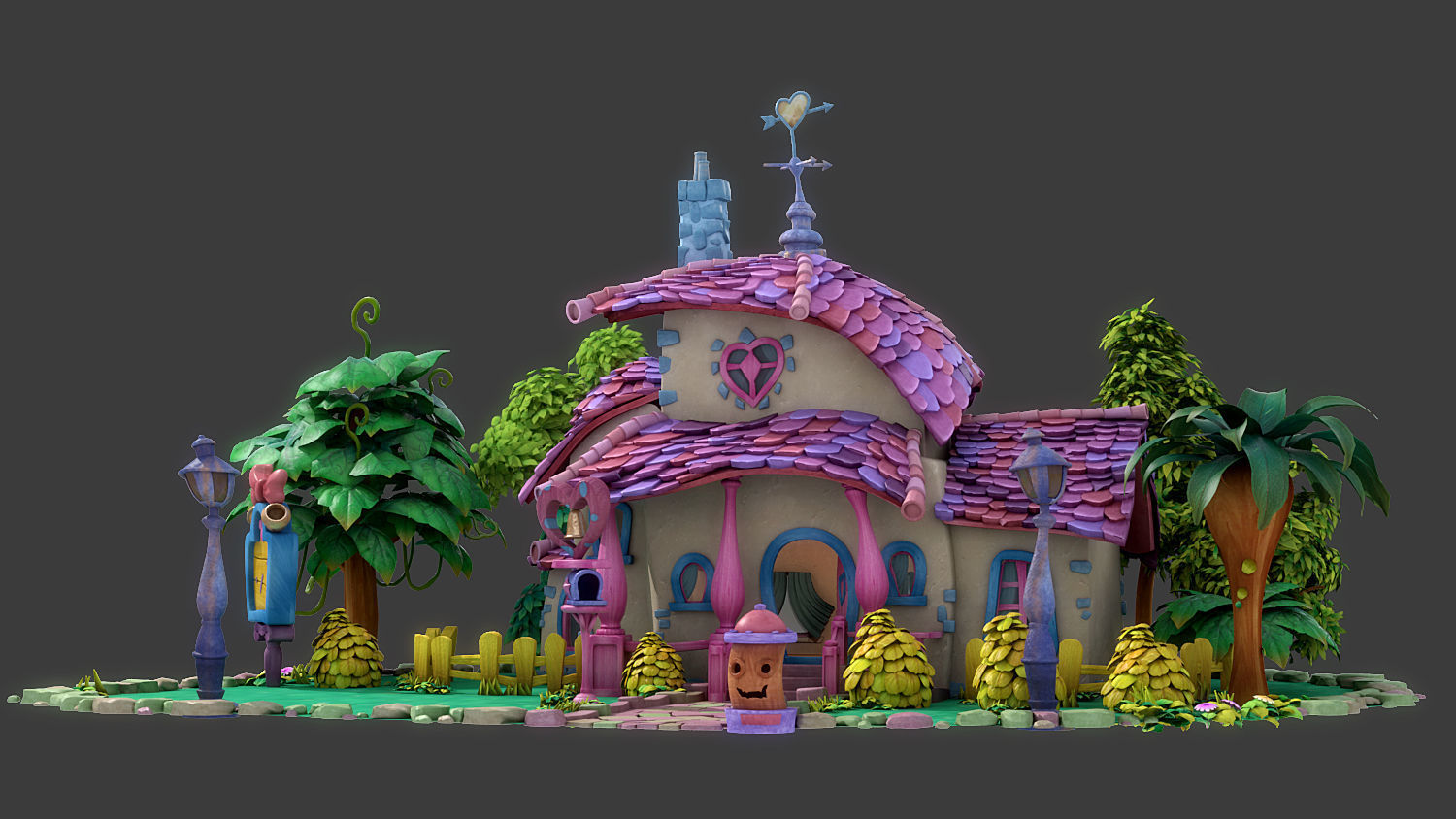 Fantasy Cartoon House 3D model_5