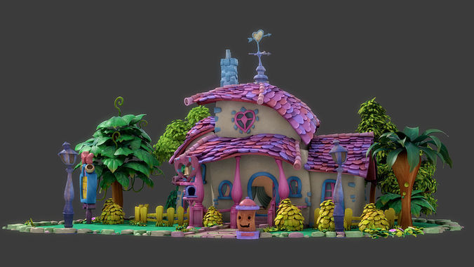Fantasy Cartoon House 3D model 6