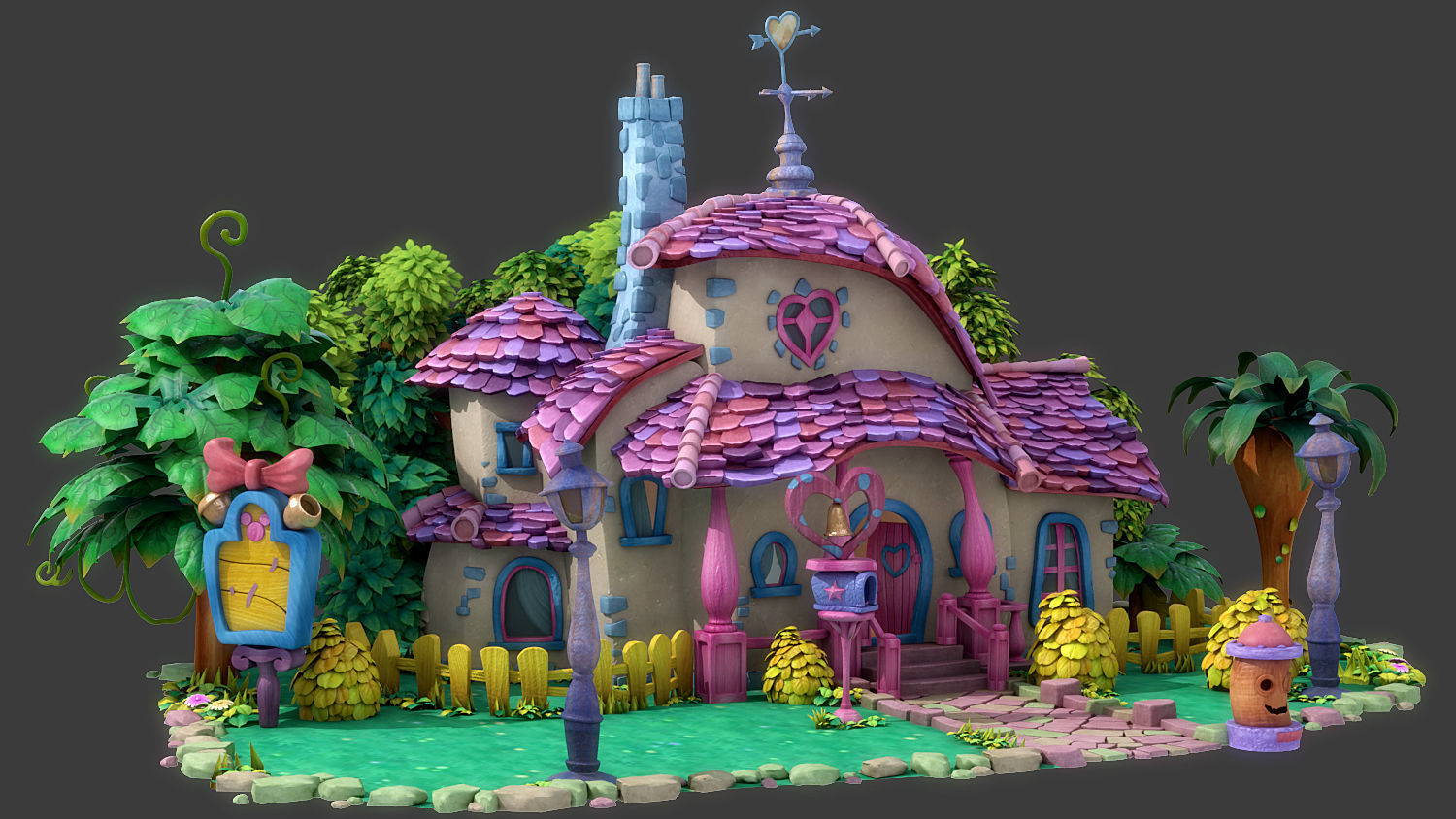 Fantasy Cartoon House 3D model_7