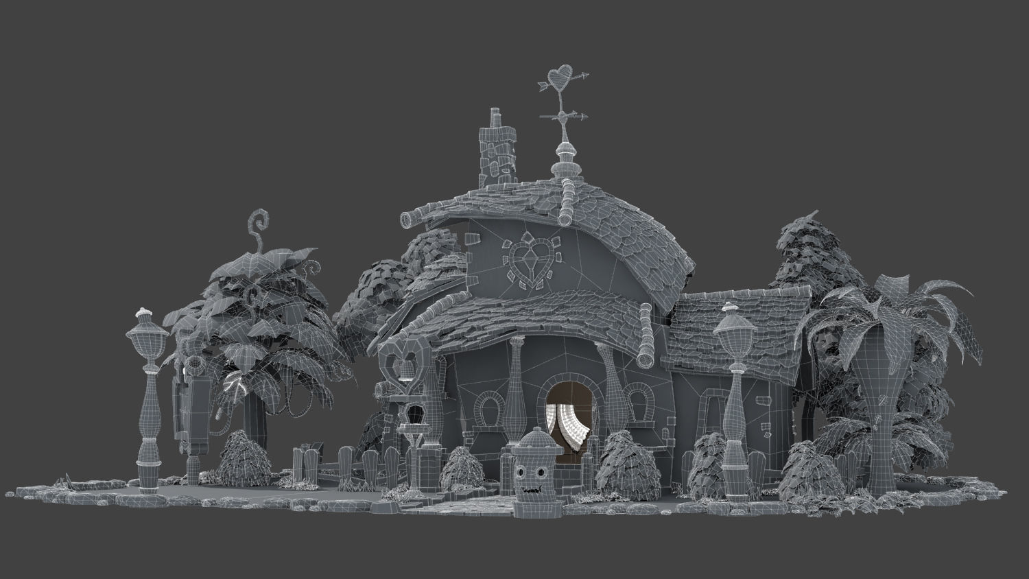 Fantasy Cartoon House 3D model_16