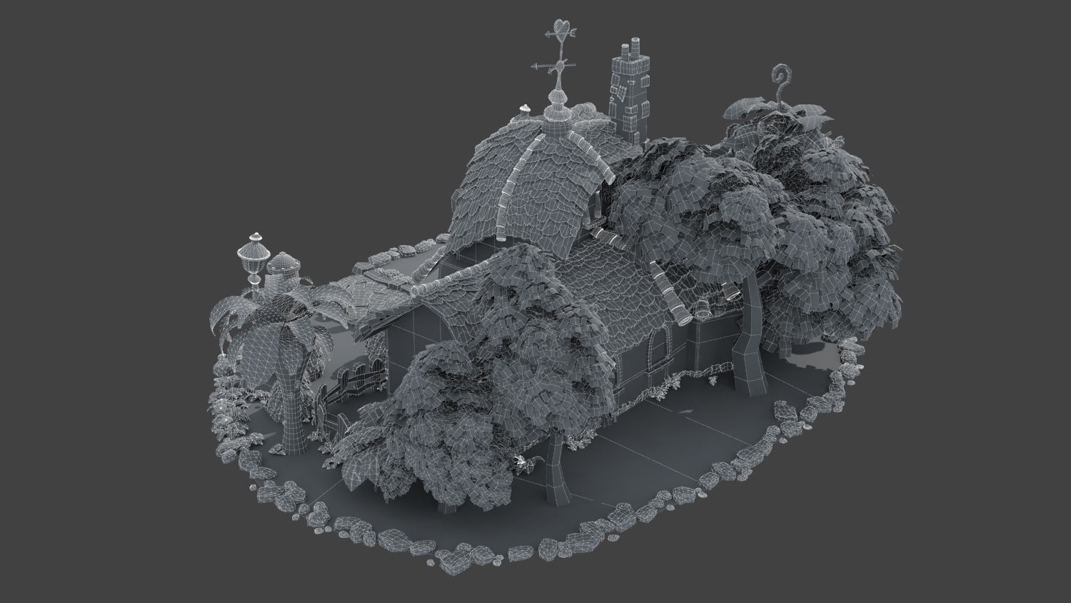 Fantasy Cartoon House 3D model_13