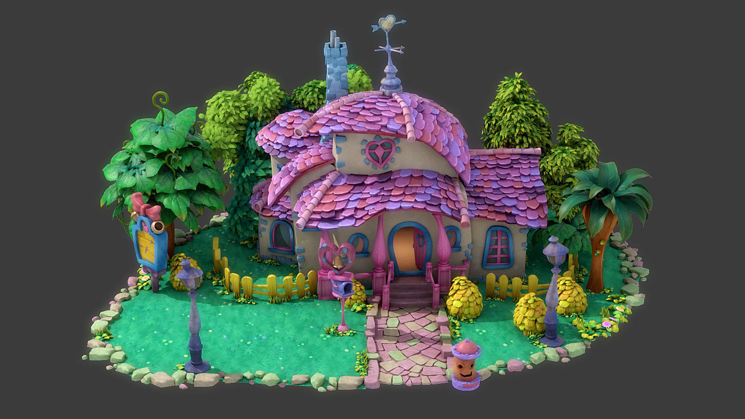 Fantasy Cartoon House 3D model_2