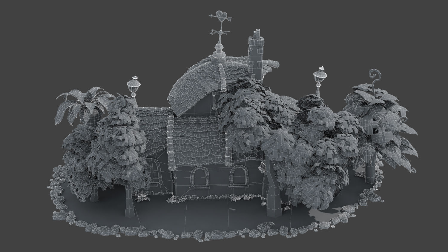 Fantasy Cartoon House 3D model_10