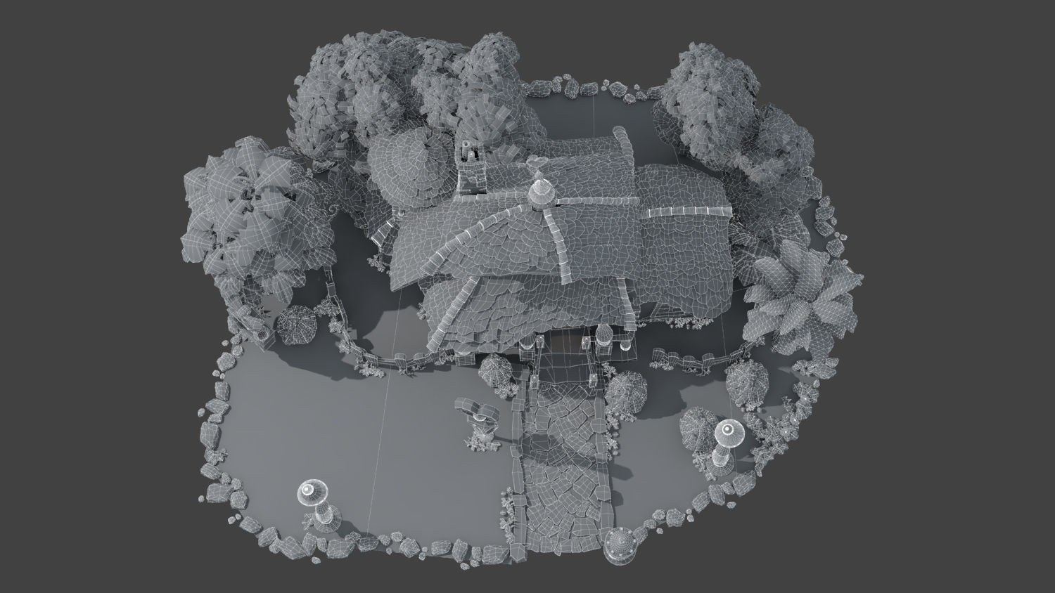 Fantasy Cartoon House 3D model_17