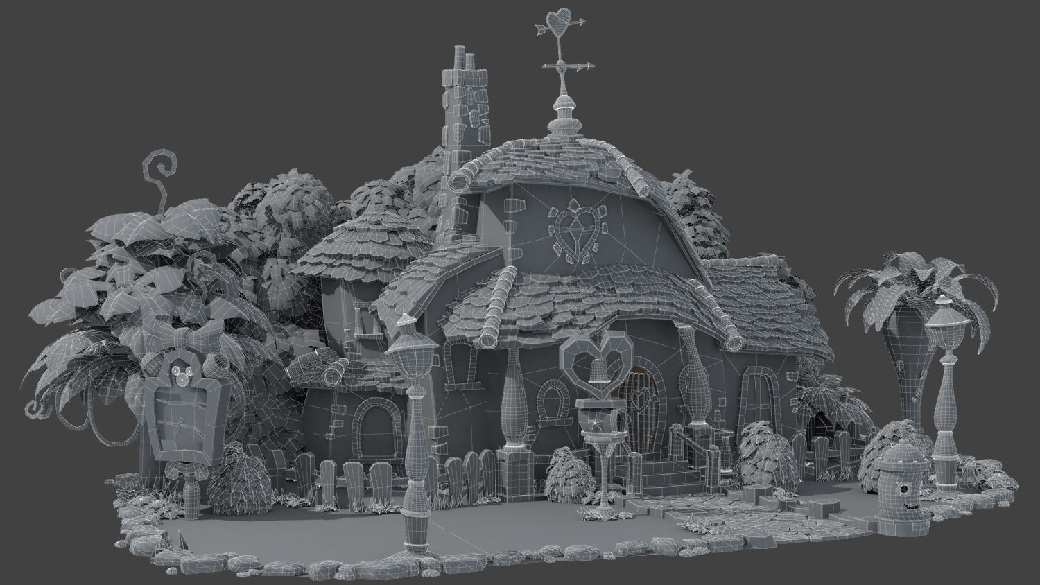 Fantasy Cartoon House 3D model_19