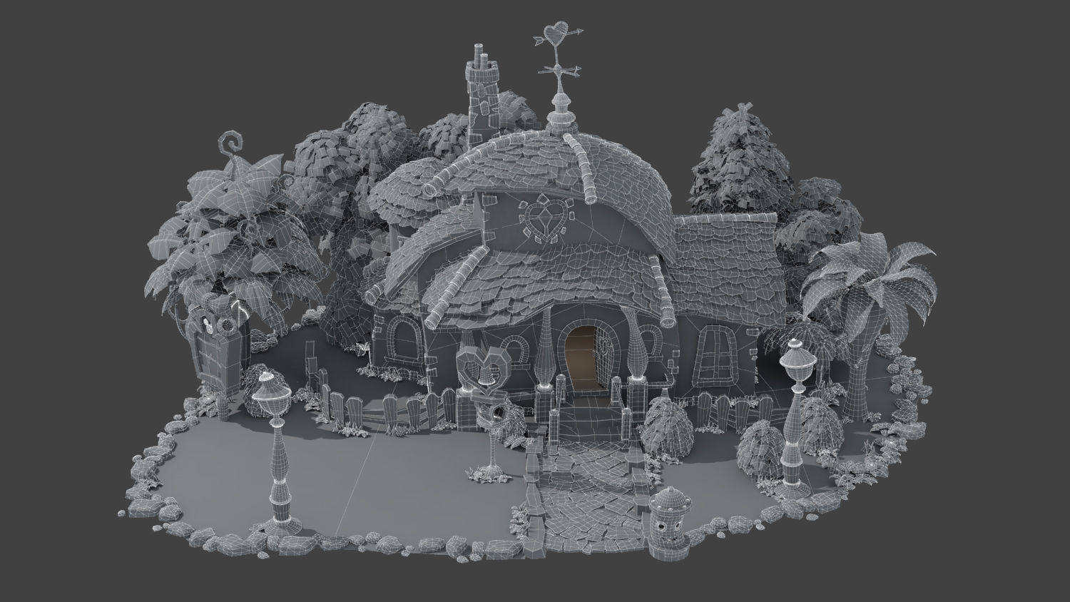 Fantasy Cartoon House 3D model_12