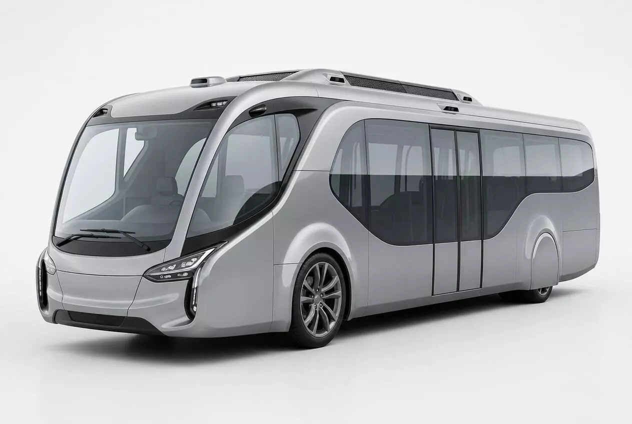 Futuristic Autonomous Shuttle Bus 3D model
