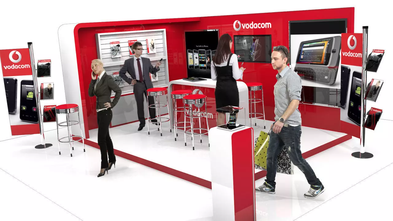 Vodacom Mobile Exhibition stand for trade shows 3D model