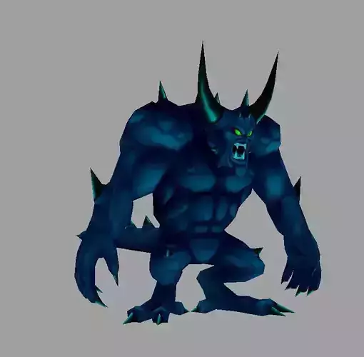 model monster demon with eyes and horns