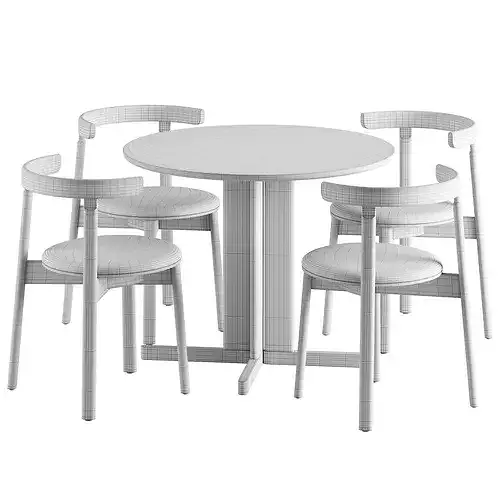 Lunar Chair Trefoil Table 3D model 7