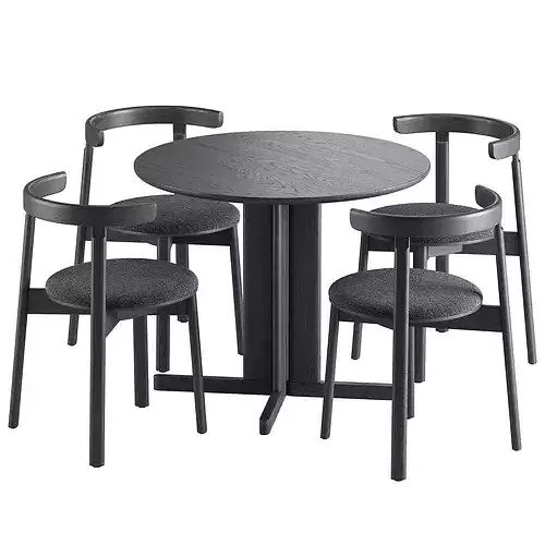 Lunar Chair Trefoil Table 3D model 5