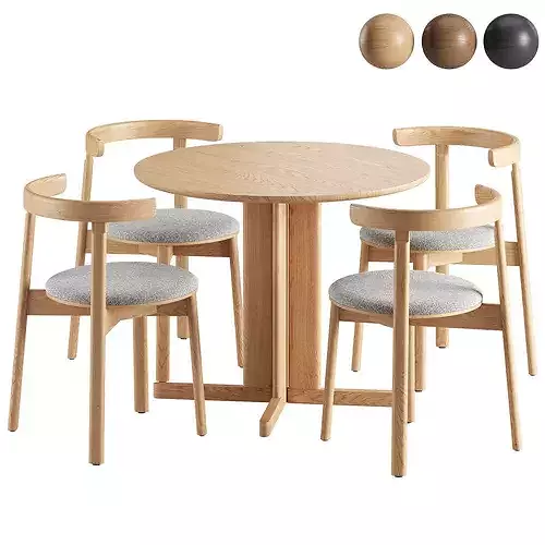 Lunar Chair Trefoil Table 3D model