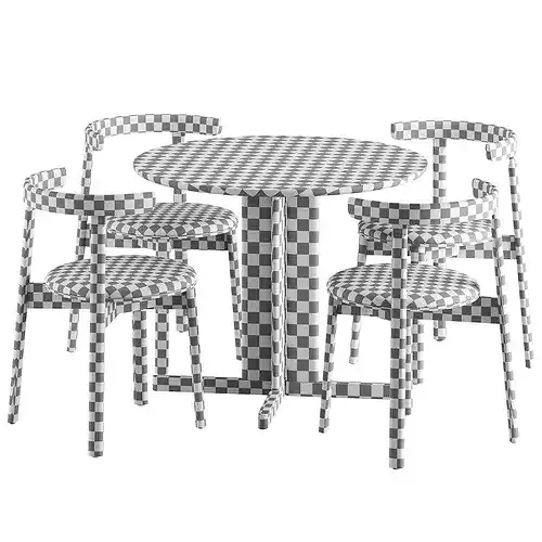 Lunar Chair Trefoil Table 3D model 6