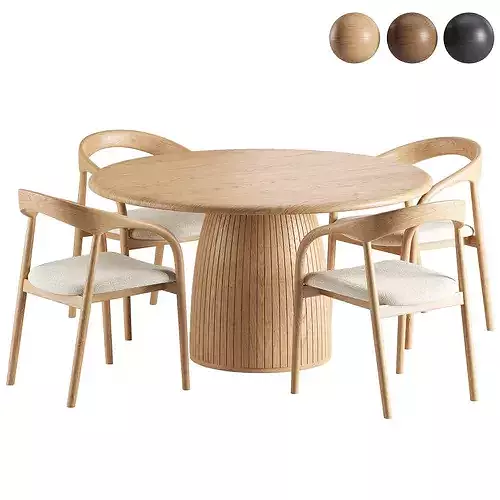 Camille Armchair Nelly Table 3D model
