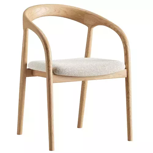 Camille Armchair Nelly Table 3D model 2