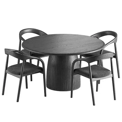 Camille Armchair Nelly Table 3D model 5