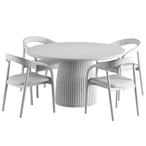 Camille Armchair Nelly Table 3D model 7