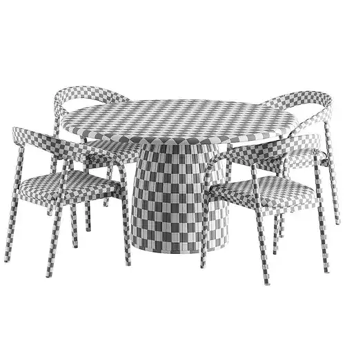 Camille Armchair Nelly Table 3D model 6