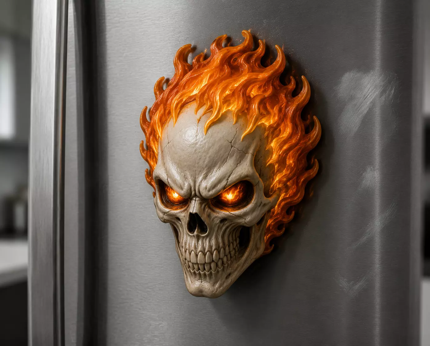 Ghost Rider Head Magnet Decor STL Model 3D print model