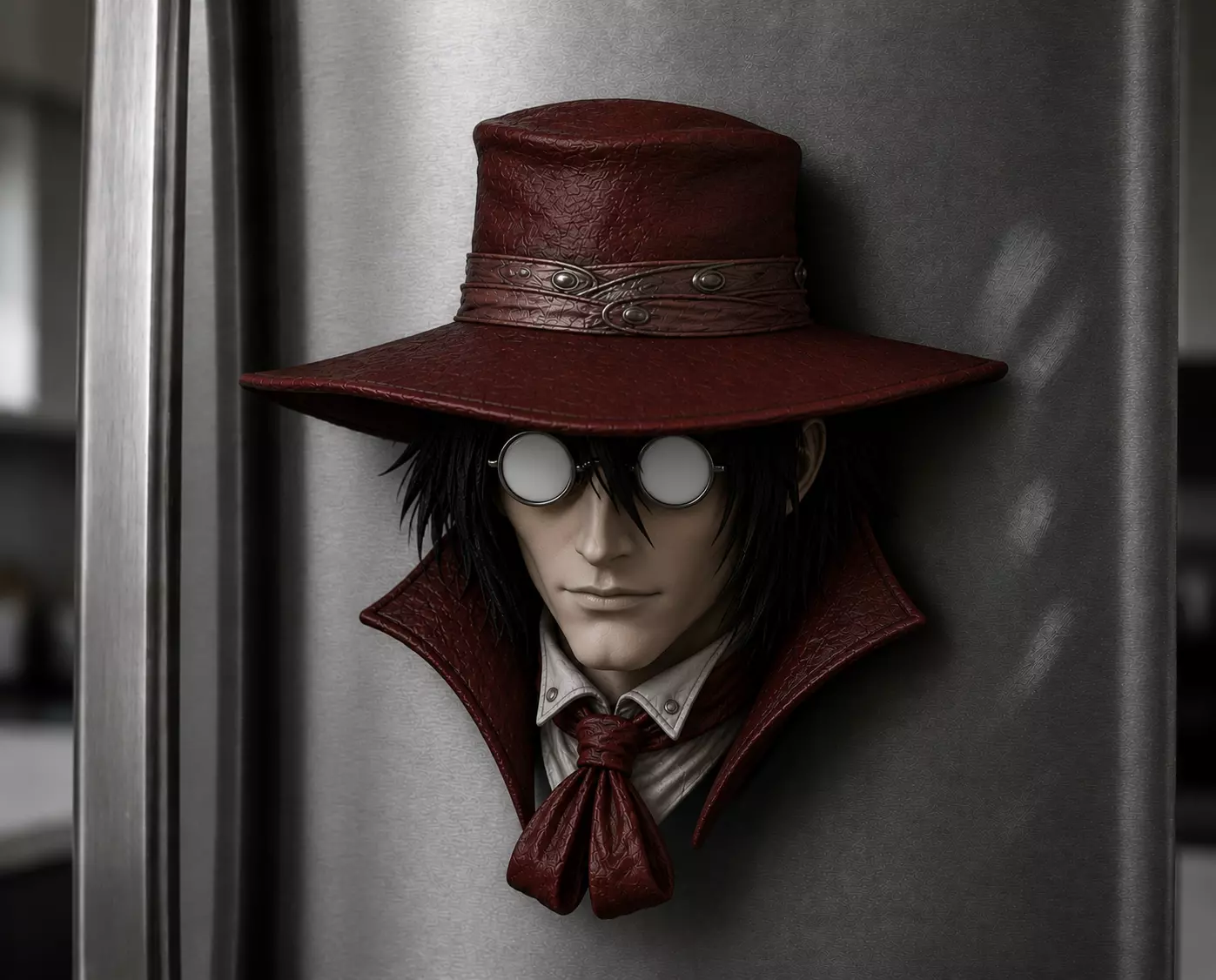 Alucard Hellsing Head Magnet Decor STL Model 3D print model