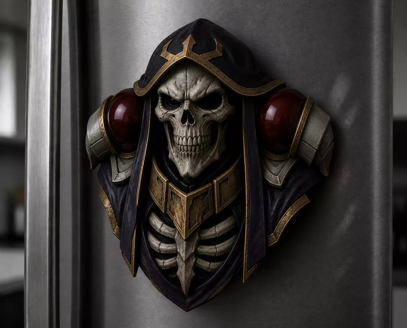 Ainz Ooal Gown Head Magnet Decor STL Model 3D print model