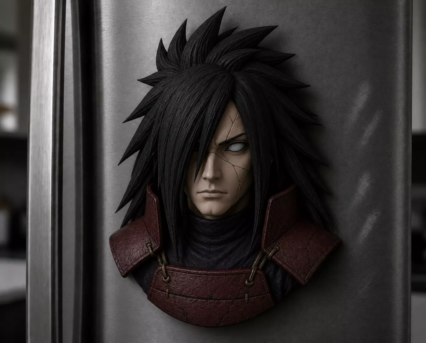 Uchiha Madara Head Magnet Decor STL Model 3D print model