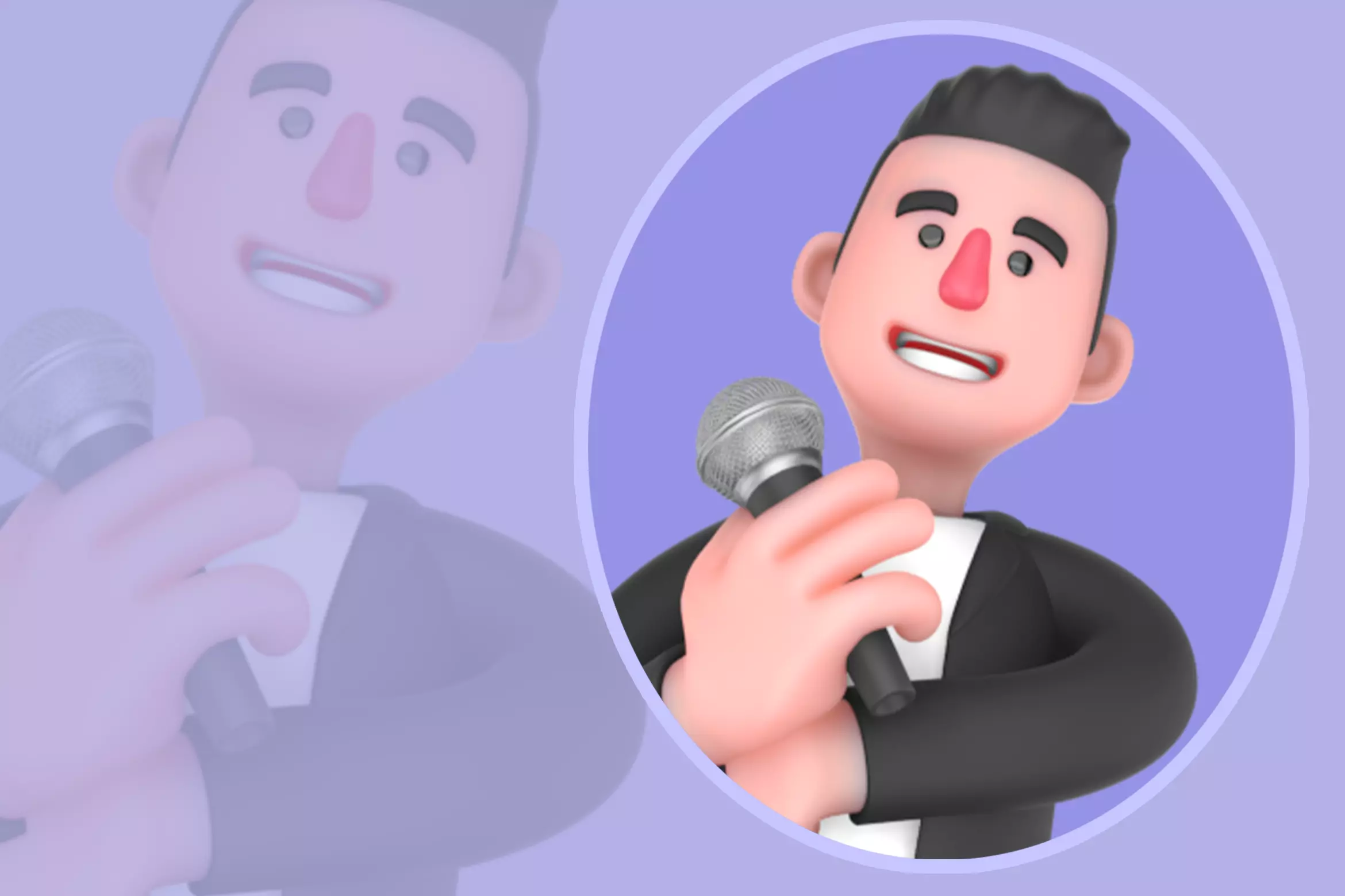 Stylized 3D Singer Character - Cartoon Smiling Vocal 3D model
