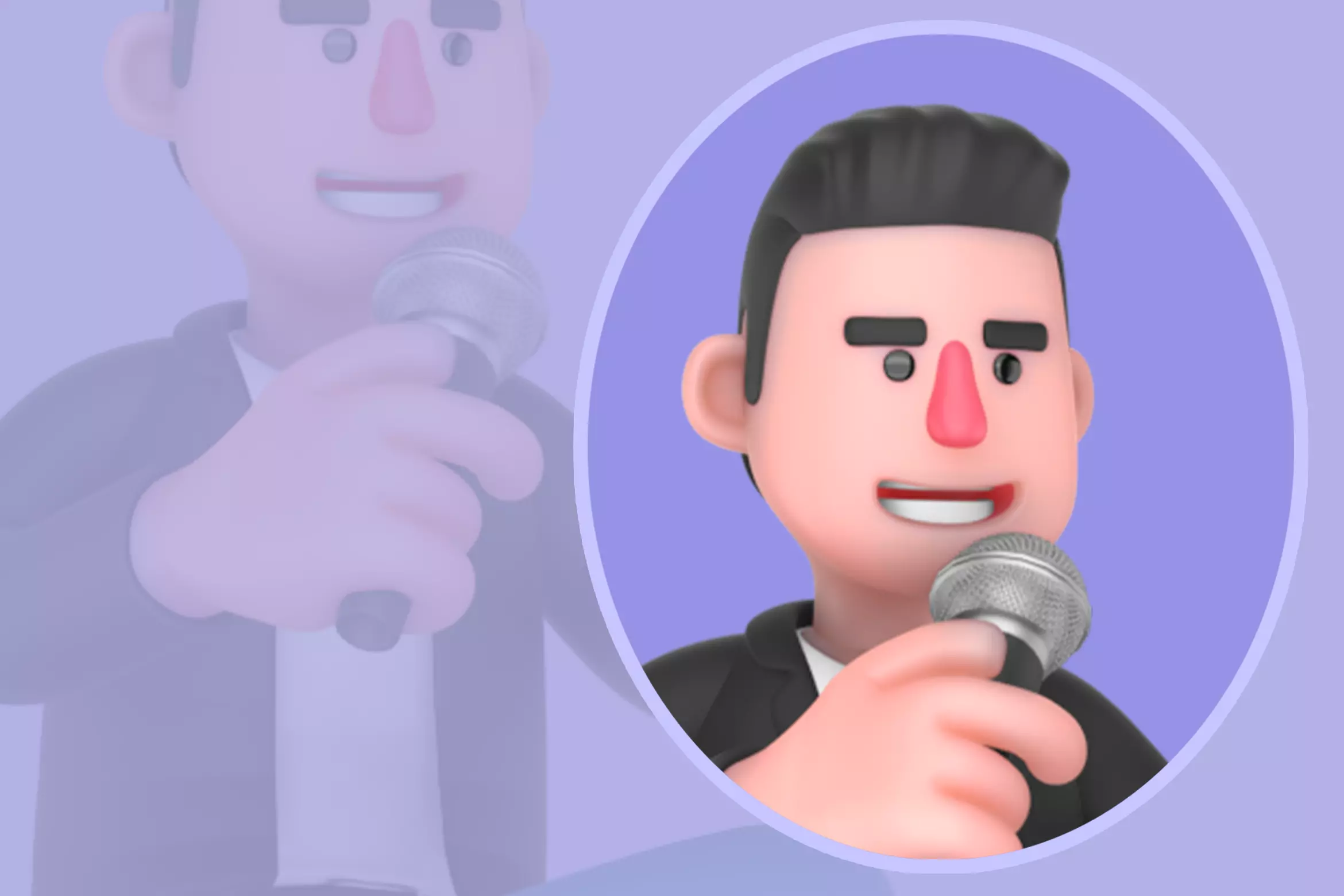 Stylized 3D Musician Character - Cartoon Podcast Talk 3D model