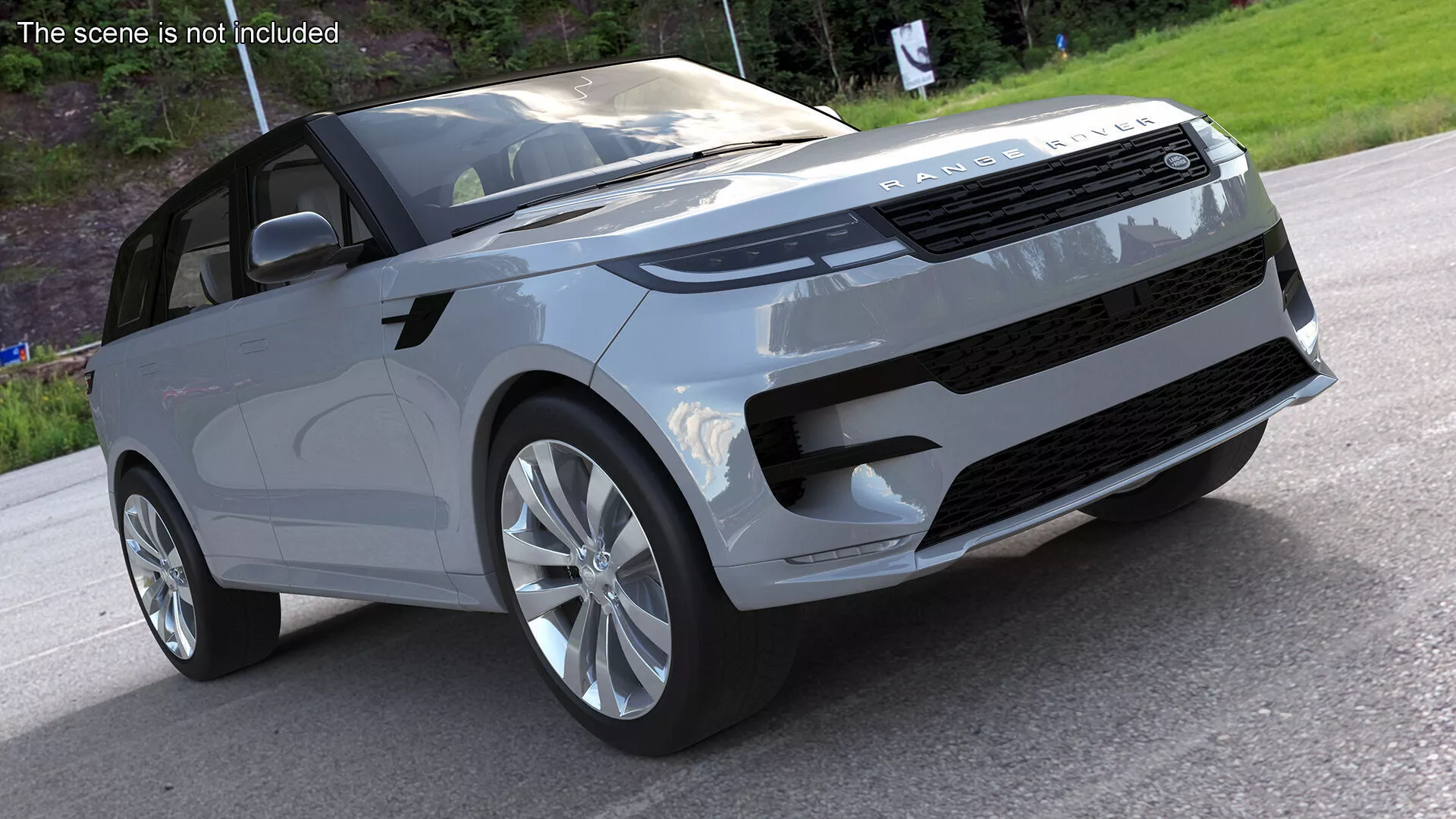 Range Rover Sport SUV Light Grey Rigged for Cinema 4D 3D model