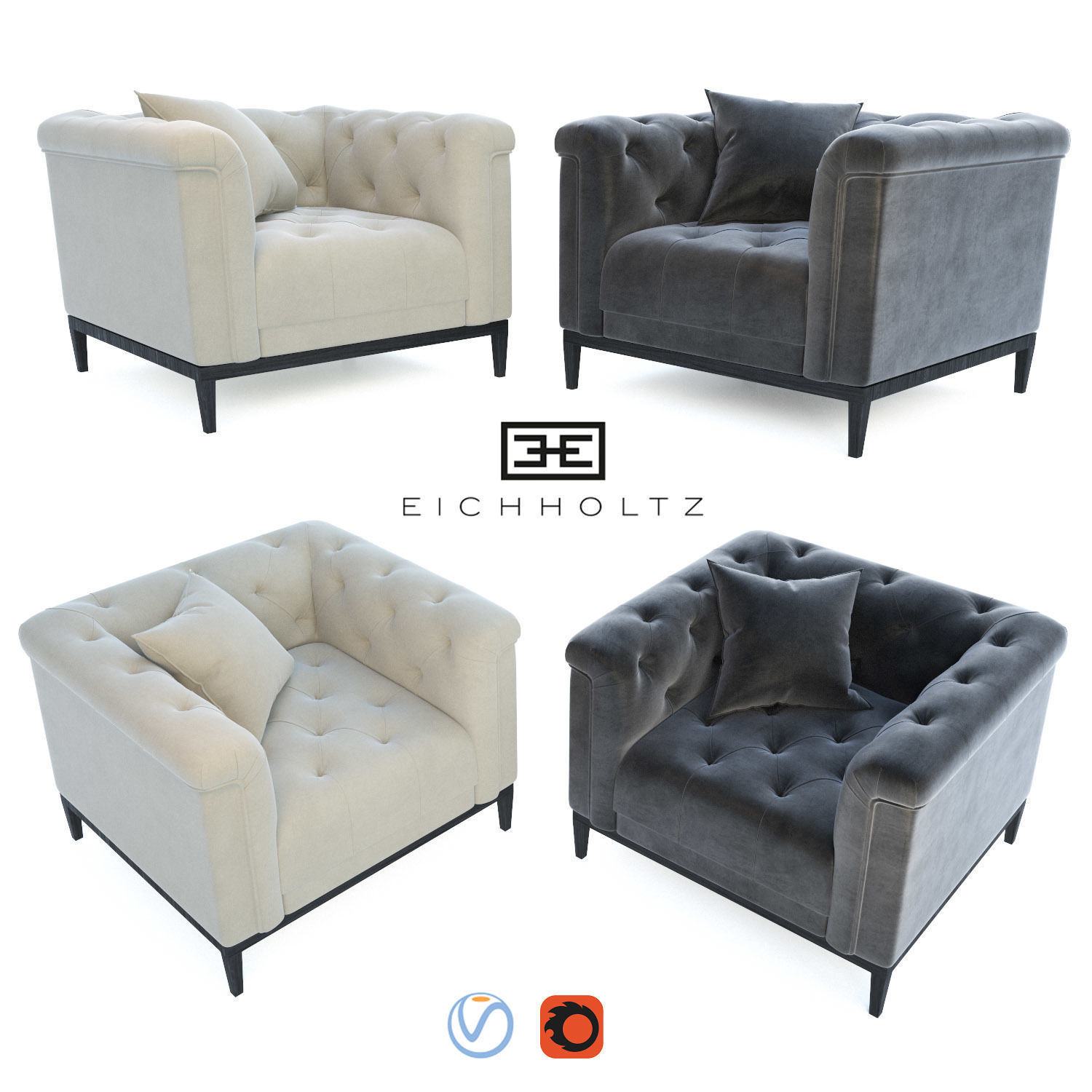 Eichholtz  Cesare chair 3D model_0