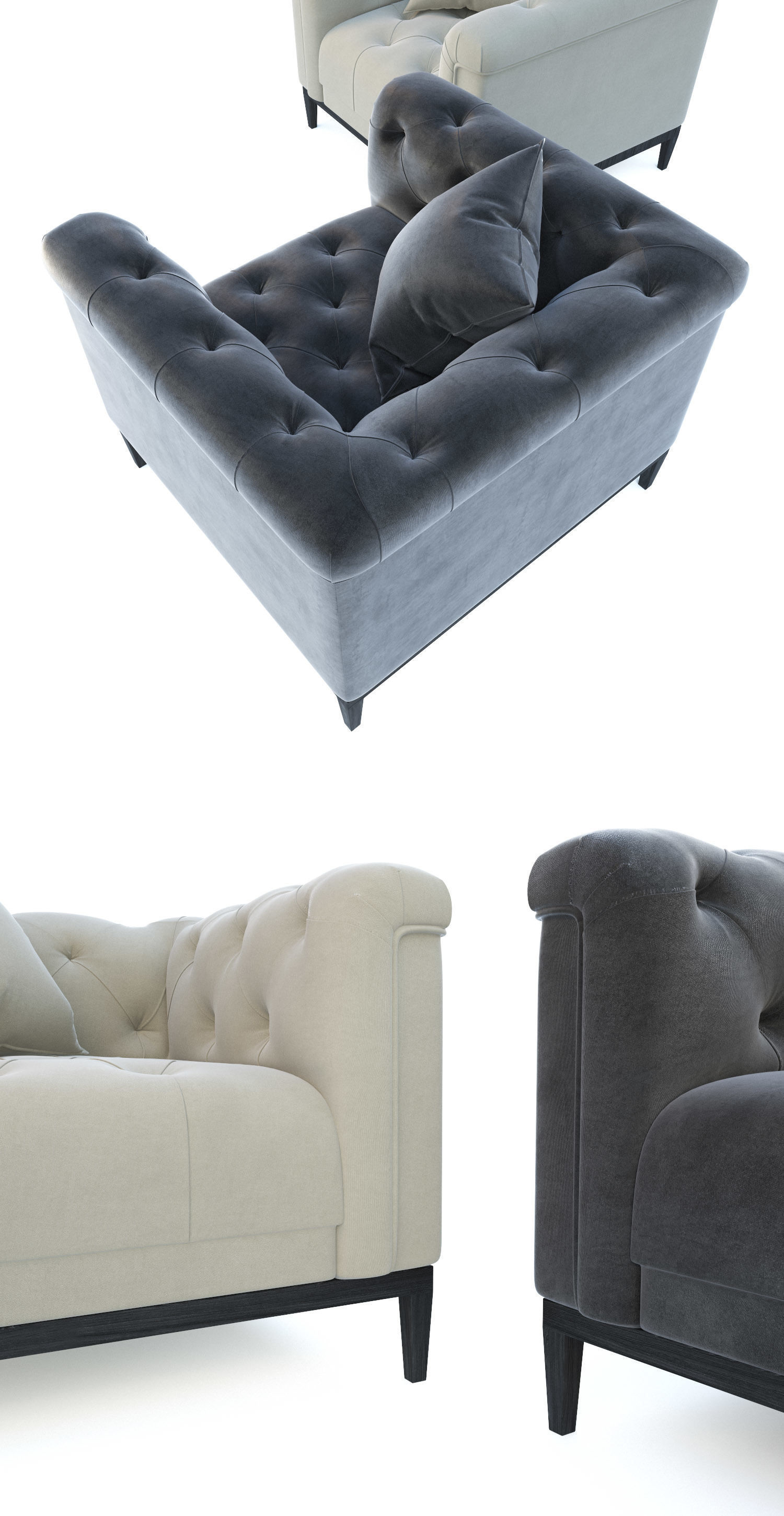 Eichholtz  Cesare chair 3D model_2