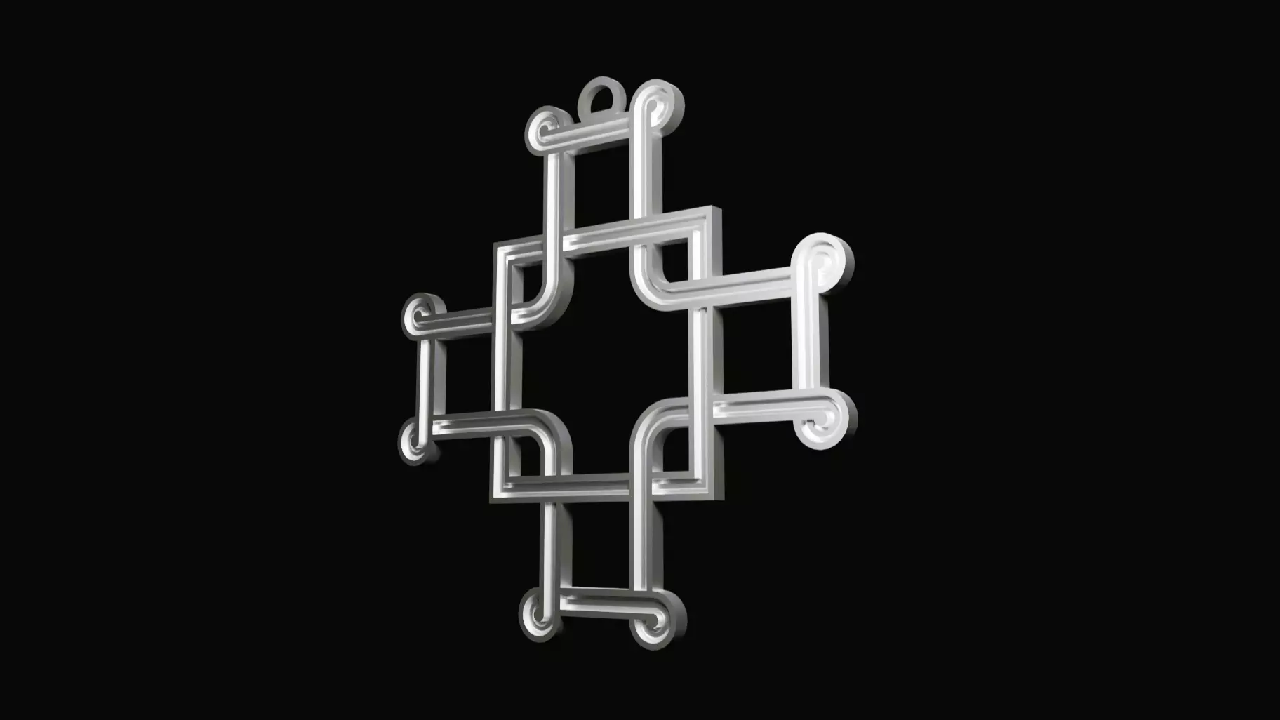 Macedonian Orthodox Veljusa Cross Low-poly 3D model