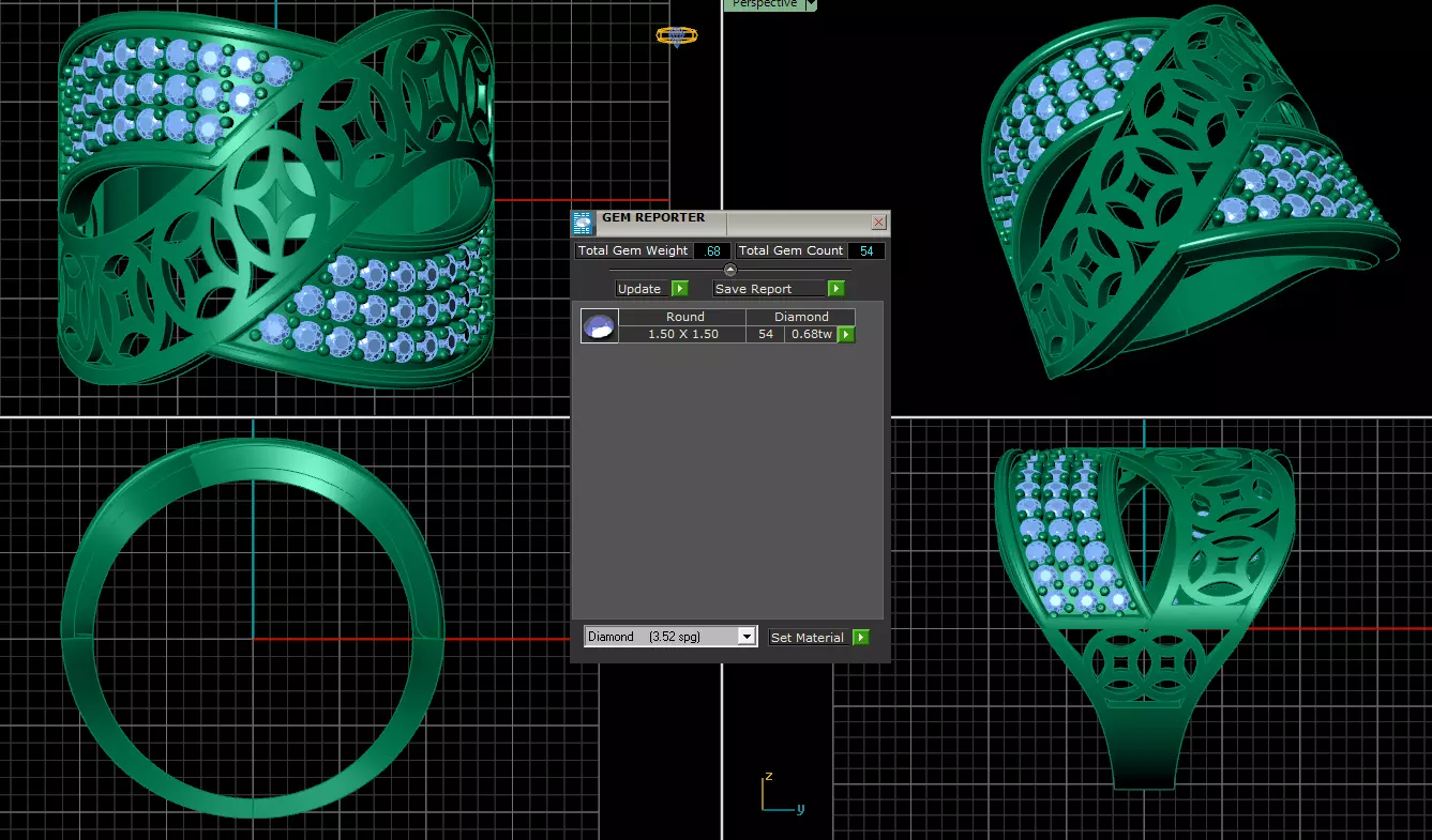 ring jewelry diamond 3D 3dm 3D print model