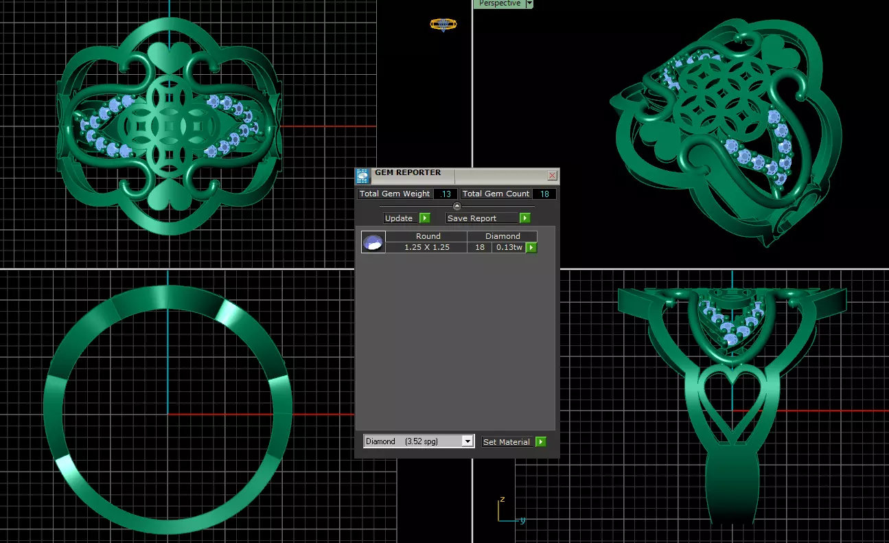 ring jewelry diamond 3D 3dm 3D print model