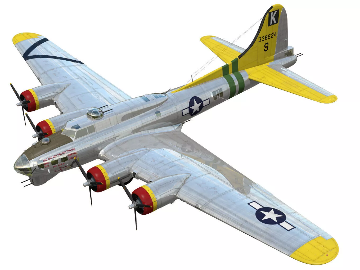 Boeing B-17G late Flying Fortress 3D model
