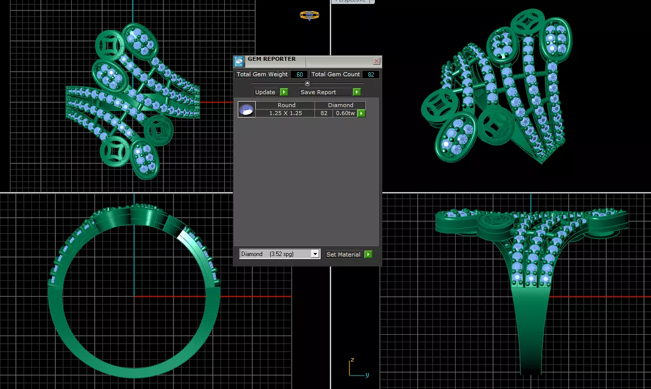 ring jewelry diamond 3D 3dm 3D print model