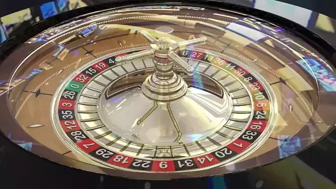 Roulette roule wheel on table