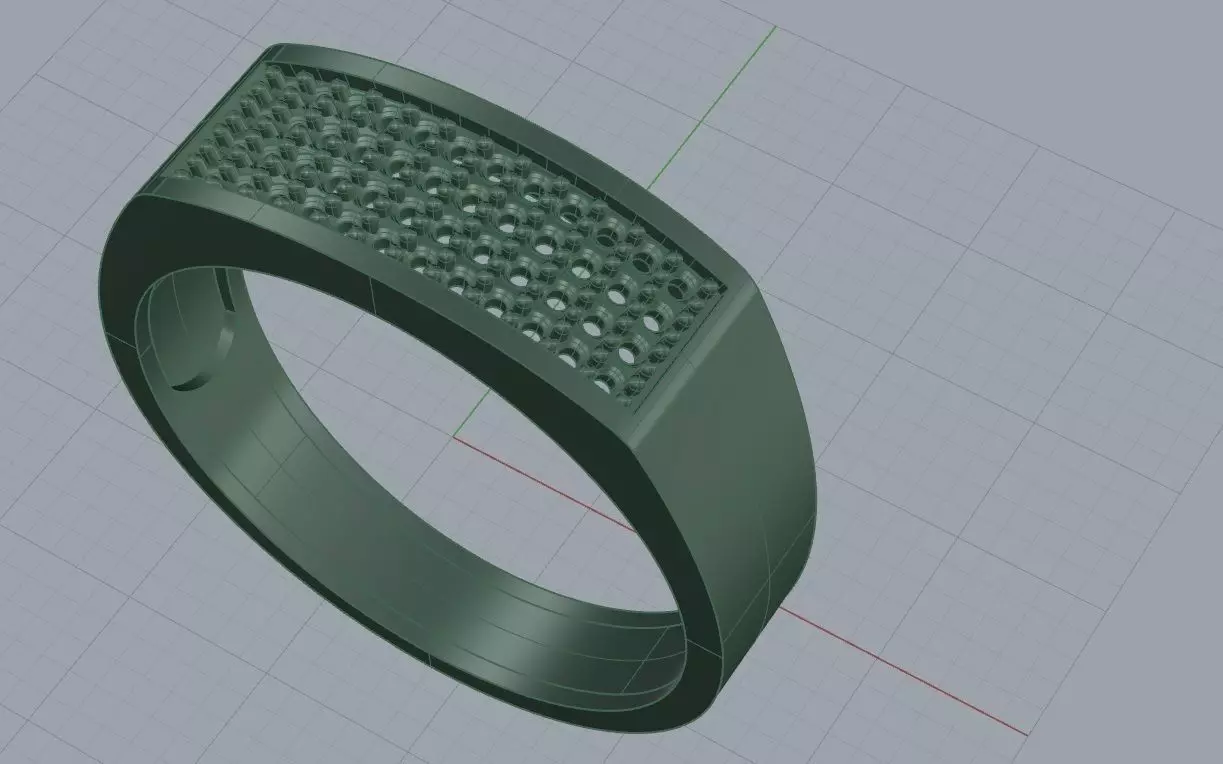 Ring Set with diamonds Free 3D print model
