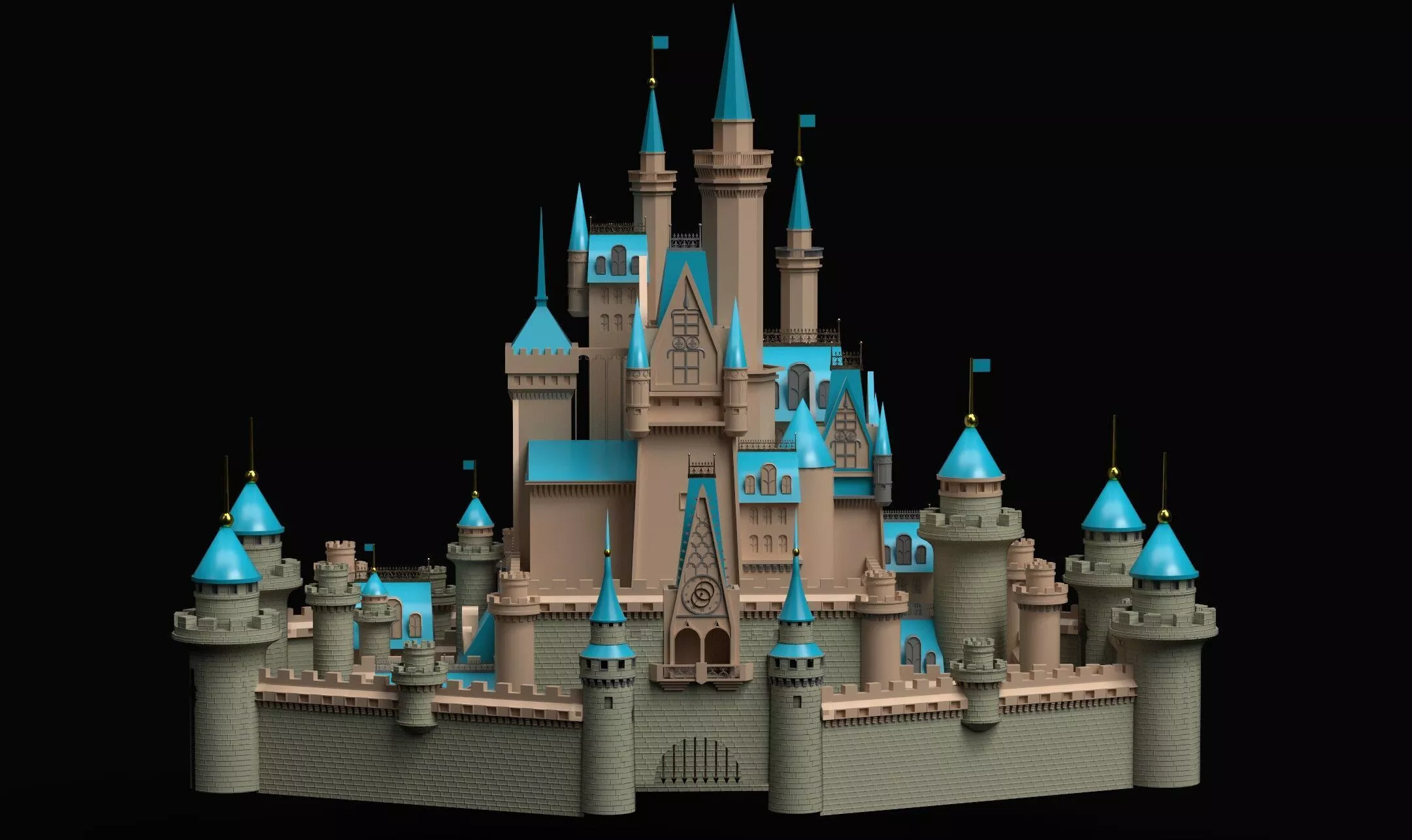 Disney Cinderella Castle Free low-poly 3D model