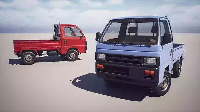 Kei Truck - Honda Acty - Game Ready Low-poly 3D model 5