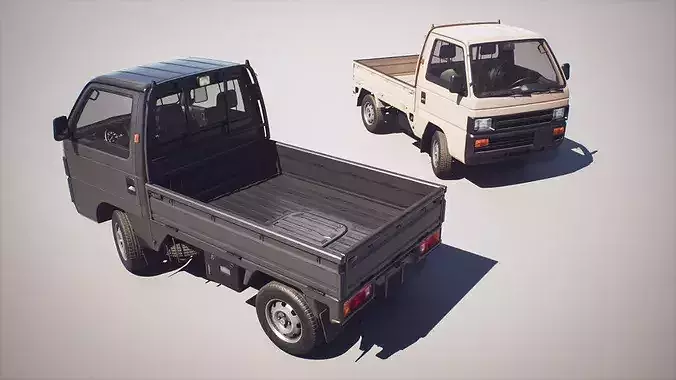 Kei Truck - Honda Acty - Game Ready Low-poly 3D model 4