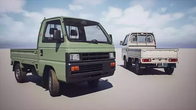 Kei Truck - Honda Acty - Game Ready Low-poly 3D model 6