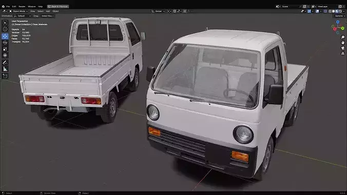 Kei Truck - Honda Acty - Game Ready Low-poly 3D model 2