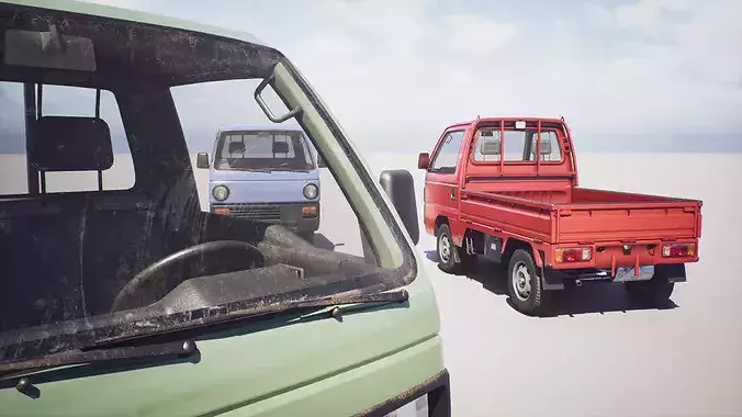 Kei Truck - Honda Acty - Game Ready Low-poly 3D model