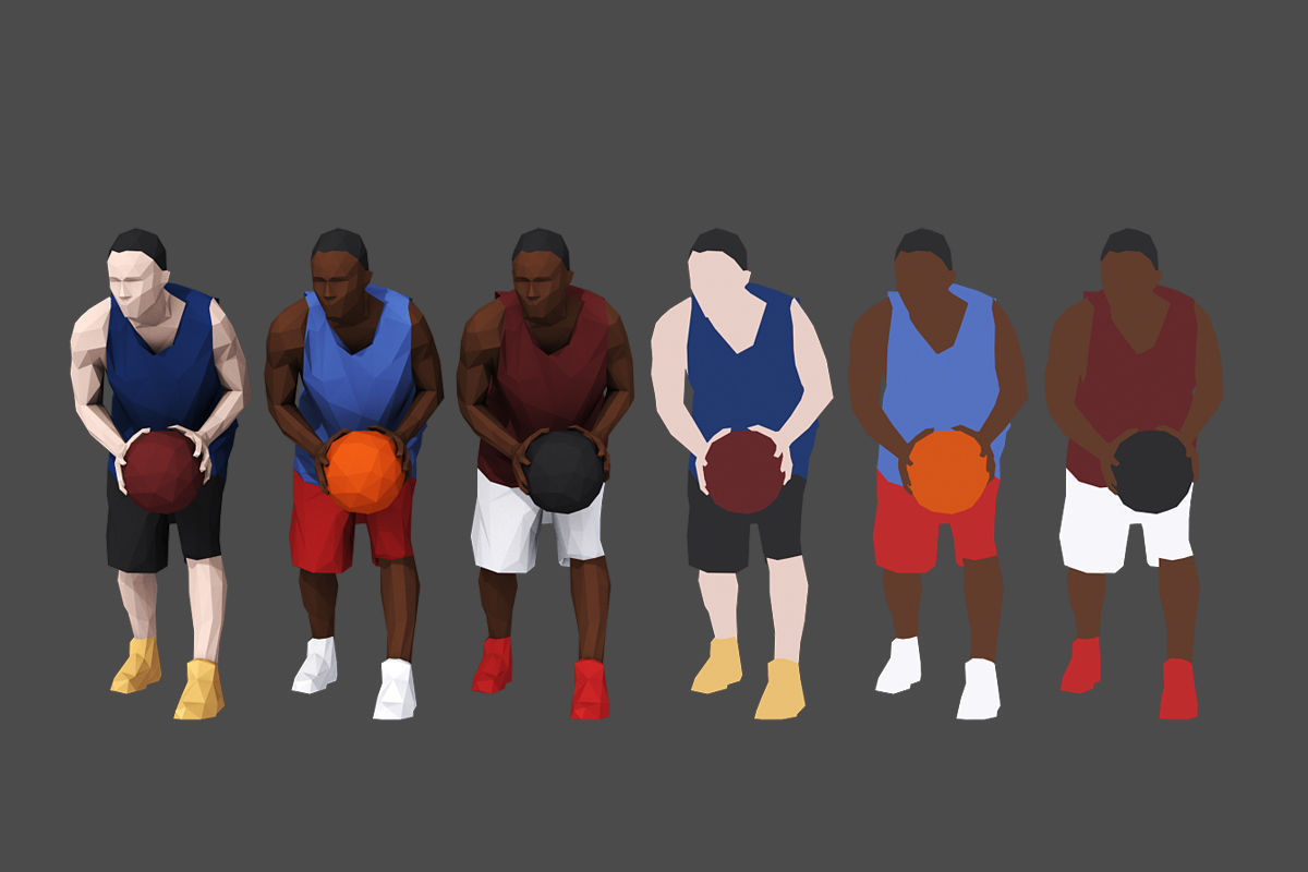 Colored Lowpoly People Low-poly 3D model_1