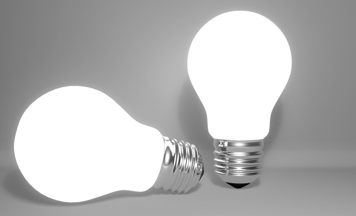 Bulb 3d model two light bulbs 3D model_1