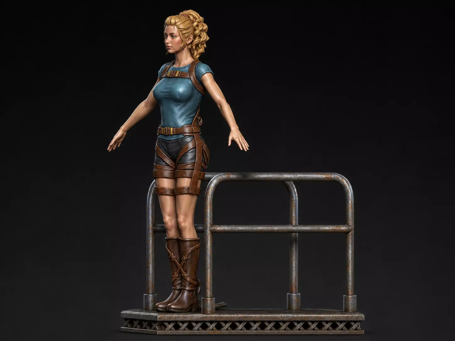 bungee jumping girl 1 3D print model