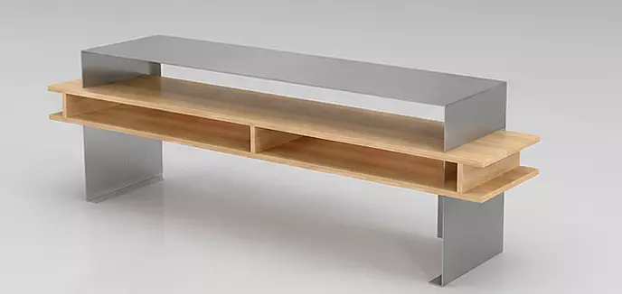 Modern Wooden TV Stand Media Console 3D model